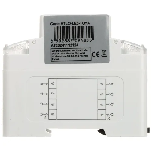 Inteligentny licznik energii elektrycznej ATLO-LE3-TUYA Wi-Fi, Tuya Smart
