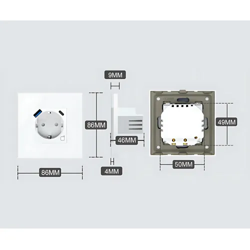 Inteligentne gniazdo elektryczne  ATLO-PW1-TUYA Wi-Fi, Tuya Smart ATLO