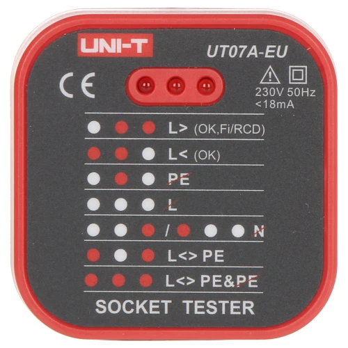 UT-07A-EU UNI-T hálózati aljzat tesztelő