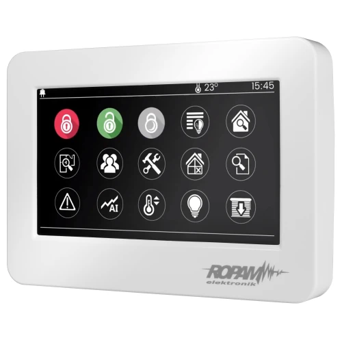 Ropam NeoGSM-IP-64 DIN Riasztórendszer, Fehér, 8x Érzékelő, Redőnyvezérlés, Világításvezérlés, GSM Értesítés, Wifi