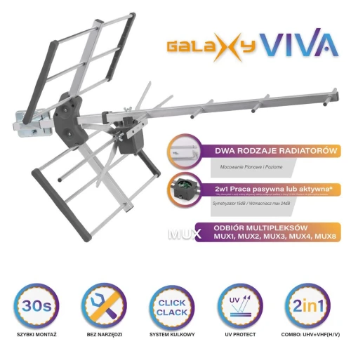 GALAXY VIVA DVB-T irányított TV antenna kültéri