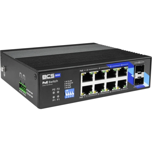 BCS-B-ISP08G-2SFP BCS PoE switch 8 portos DIN sín