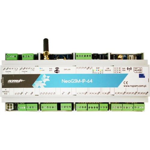 Ropam NeoGSM-IP-64-D12M riasztóközpont GSM és WiFi modullal, DIN házban