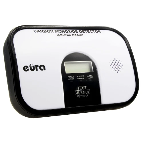 "Eura" CD-45A2 v.2 szén-monoxid érzékelő - 7 év garancia, DC 3V, LCD kijelző, önállóan álló