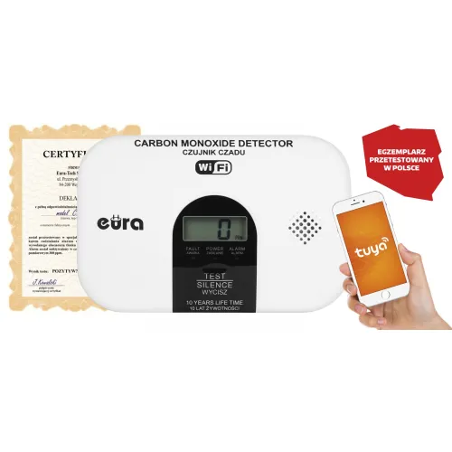 Czujnik czadu EURA CD-53A2v2300-TY/B Wi-Fi - certyfikat CNBOP-PiB