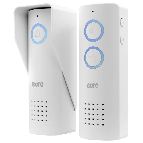 EURA ADP-80A3 vezeték nélküli kaputelefon - fehér, 426~440 MHz, hatótávolság akár 100m, 1 bejárat kezelése