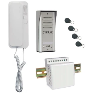 Cyfral COSMO 1-lakásos ezüst szett intercom