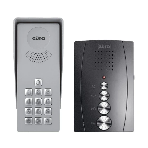 EURA ADP-38A3 ENTRA grafit színű egy családos hangos beszélő kaputelefon készlet kódolóval