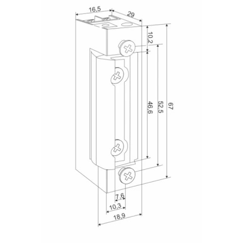 Elektromos zár ŁUCZNIK 1443RF 12-24V AC/DC memóriával és kapcsolóval