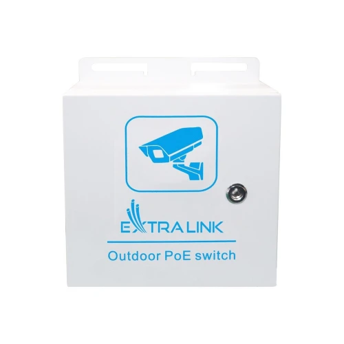 Extralink Atlas | Kültéri PoE switch | 8x RJ45 1000Mb/s PoE, 2x SFP, 120W, aktív hűtés