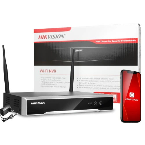 Hikvision Vezeték nélküli Wifi NVR-4CH-W DS-7104NI-K1/W/M felügyeleti rögzítő