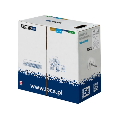 UTP kategória 5E telepítő kábel, 305m karton, PVC bevonat BCS-B-U/UTP-CAT5E-PVC