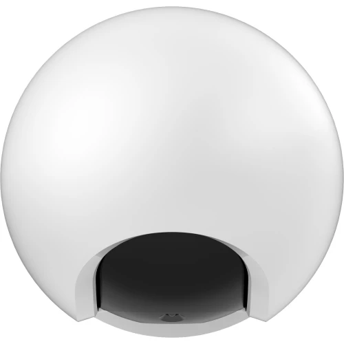 Kamera IP Ezviz TY1 w kształcie białej, kulistej obudowy z czarnym obiektywem umieszczonym centralnie. Urządzenie przeznaczone jest do monitoringu w jakości Full HD.