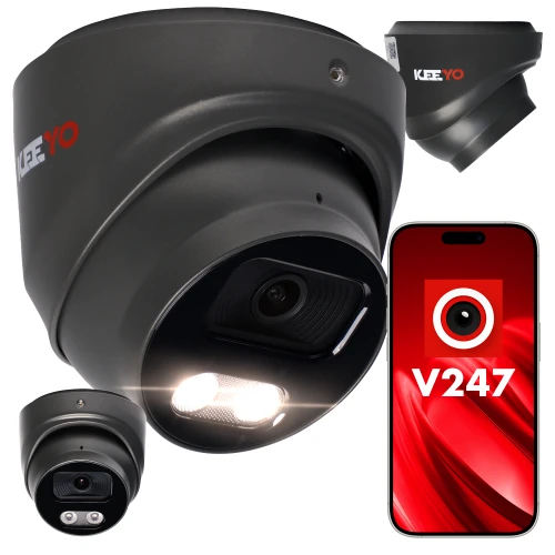 IP dómkamera KEEYO LV-V-IP8M25DF-DL-G 8Mpx, hibrid IR/LED megvilágítás