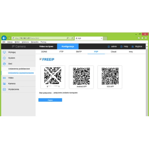 Bezprzewodowa kamera sieciowa IP LV-IP24W-V 2Mpx WiFi KEEYO w białej obudowie z widocznym obiektywem i anteną do łączności bezprzewodowej. Kamera tubowa przeznaczona do monitoringu zewnętrznego, zamontowana na ścianie.