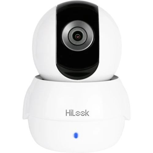 Kamera WiFi IP HiLook IPC-P120-D/W w białej obudowie z czarnym panelem przednim. Urządzenie ma kompaktowy, nowoczesny design i jest przeznaczone do monitoringu.