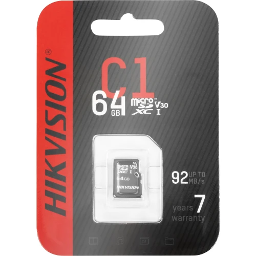 MicroSD memóriakártya (SDHC) 64GB Hikvision HS-TF-C1(STD)/64G