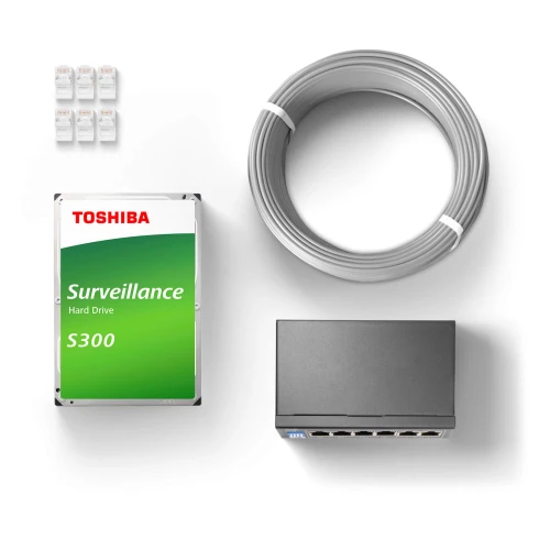 DAHUA WizSense IP monitoring készlet 4x IPC-HFW3841T-ZAS-27135-S2, NVR4104-4KS2/L