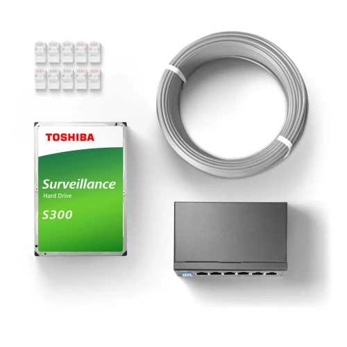DAHUA 5Mpx IP monitoring készlet 4x IPC-HDW3541EM-S-0280B-S2