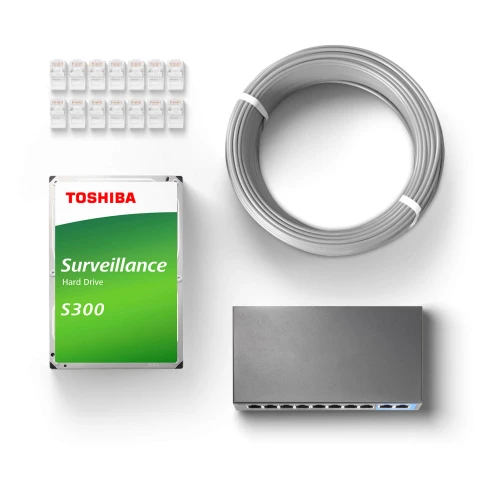 DAHUA WizSense TiOC IP monitoring készlet 6x IPC-HFW3849T1-AS-PV-0280B-S3 kamera, NVR2108-S3 rögzítő