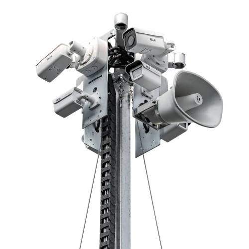 BCS MOBILCAM P750 mobil megfigyelő torony könnyű pótkocsival és napelem panelekkel