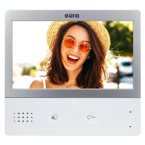 EURA PRO IP VIP-01A5 monitor - 7" képernyő, fehér, hangszórós, érintőképernyős
