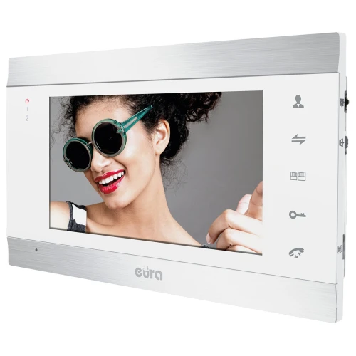 Eura VDA-01C5 monitor - fehér 7'' AHD LCD képmemória