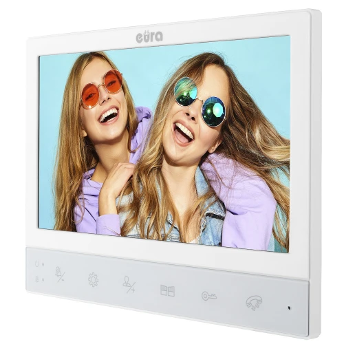 EURA VDA-02C5 monitor - fehér, 7'' LCD, FHD, 2 bemenet támogatása