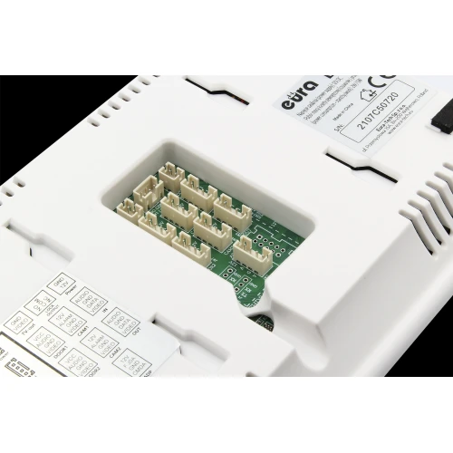 EURA VDA-09C5 monitor - fehér, érintőképernyős, 7'' LCD, FHD, képmemória, 128GB SD, bővíthető akár 6 monitorra
