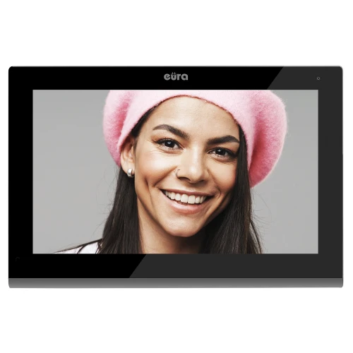 EURA VDA-09C5 monitor - fekete, érintőképernyős, 7'' LCD, FHD, képmemória, 128GB SD, bővíthető akár 6 monitorra