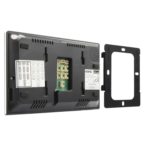 EURA VDA-09C5 monitor - fekete, érintőképernyős, 7'' LCD, FHD, képmemória, 128GB SD, bővíthető akár 6 monitorra