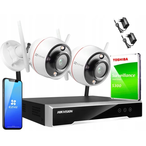 Hikvision Ezviz C3T Pro WiFi 4MPx 1TB vezeték nélküli monitorozó készlet 2 kamerával
