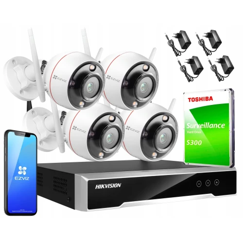 Hikvision Ezviz C3T Pro WiFi 4MPx 1TB vezeték nélküli monitorozó készlet 4 kamerával