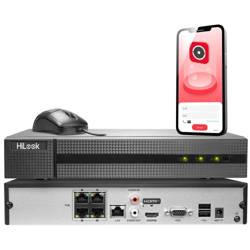 NVR-4CH-5MP/4P IP rögzítő 4 csatornás hálózati POE-val HiLook by Hikvision