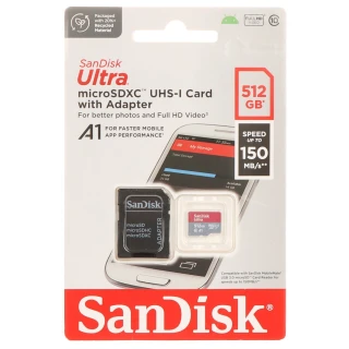 SD-MICRO-10/512-SANDISK microSD UHS-I, SDXC 512GB SANDISK memóriakártya