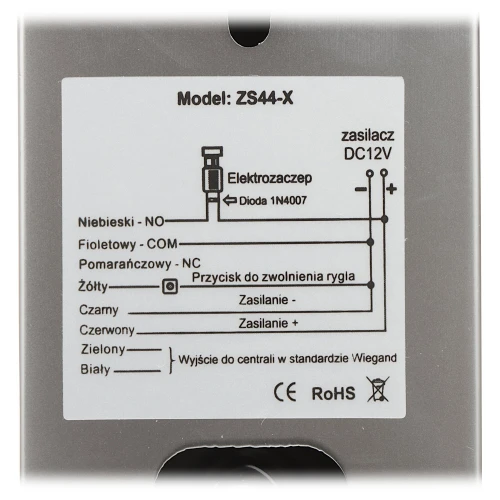 Hozzáférés-ellenőrző készlet - ujjlenyomat olvasó Vidos ZS44-X Tuya Smart Wi-Fi kulcstartókkal