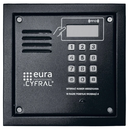 CYFRAL PC-2000RE digitális panel fekete színben RFiD olvasóval és elektronikával