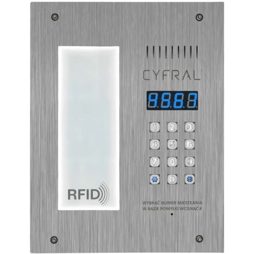 CYFRAL PC-3000R LM digitális panel integrált lakólista és RFiD olvasóval