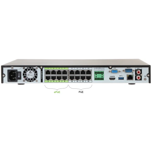 IP rögzítő NVR5216-16P-4KS2E 16 csatorna +16 portos POE switch DAHUA