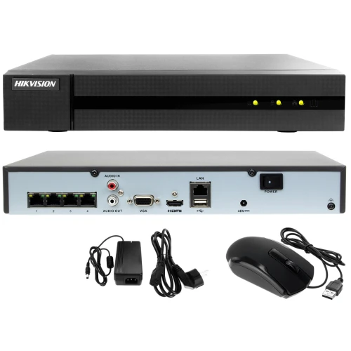 Hikvision 4MPx IR 30m HWN-4104MH-4P 4x HWI-B140H IP megfigyelő készlet
