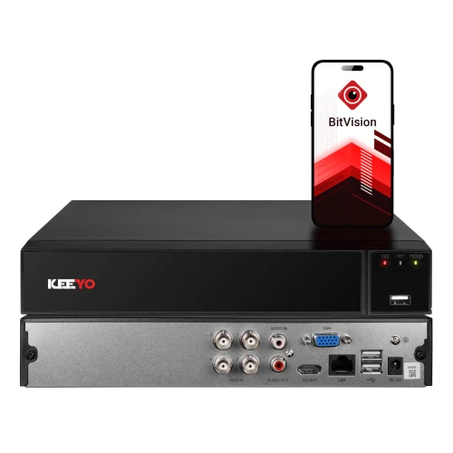 KEEYO LV-V-XVR-4CH 4 csatornás hibrid rögzítő