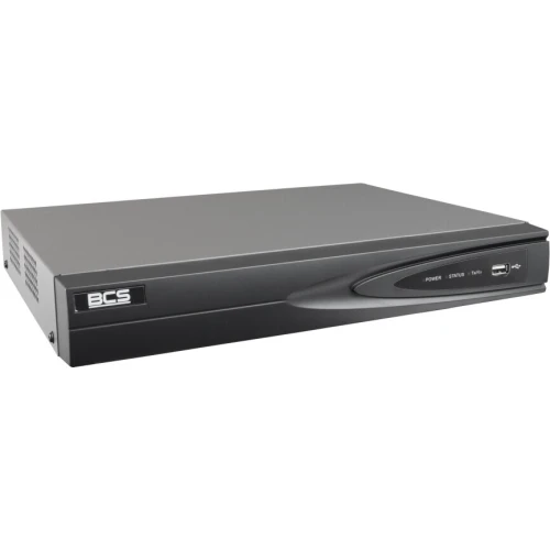 BCS-V-NVR1601-A-4KE(2) 16 csatornás, 1 lemezes, 8 Mpx IP rögzítő.