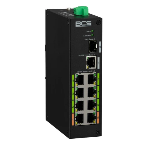 BCS-L-SP08E01G-1SFP 9 portos POE switch