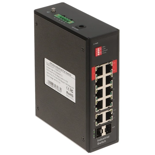 POE ipari switch GTX-P1-12-82G-V2 8-portos SFP