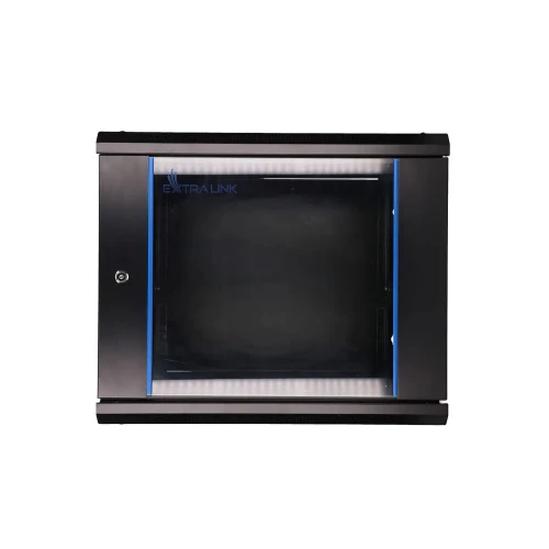 Extralink 9U összeszerelhető 600x450 falra szerelhető fekete RACK szekrény