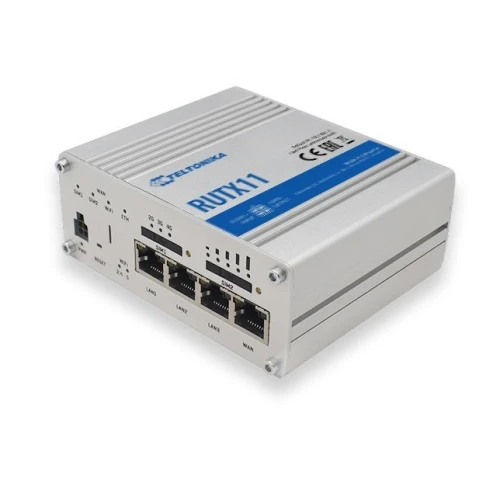 Teltonika RUTX11 | Professzionális ipari 4G LTE router | Cat 6, Dual Sim, 1x Gigabit WAN, 3x Gigabit LAN, WiFi 802.11 AC