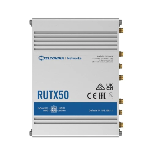 Teltonika RUTX50 | Professzionális ipari router | 5G, Wi-Fi 5, Dual SIM, 5x RJ45 1000Mb/s