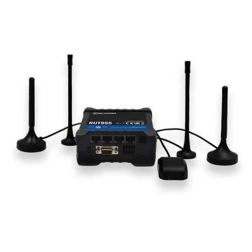 Teltonika RUT955 | Professzionális ipari 4G LTE router | Cat.4, WiFi, Dual Sim, GPS, 1x WAN, 3X LAN, GPS antenna, RUT955 T033B0
