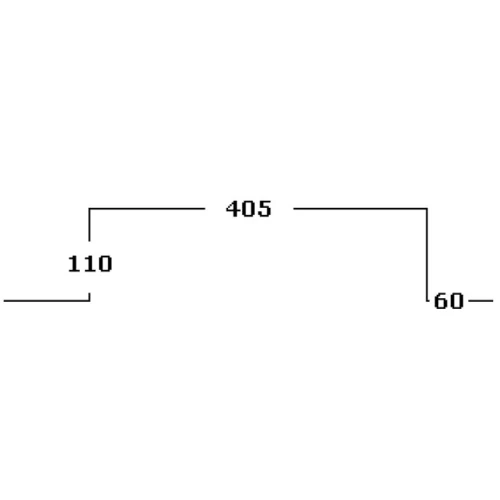 Na zdjęciu znajduje się uchwyt Pulsar AWO445BR z wymiarami 405 mm szerokości, 110 mm wysokości i 60 mm głębokości. Uchwyt Pulsar AWO445BR jest przedstawiony w formie schematu z wymiarami.