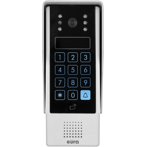 EURA VDP-90A3 DELTA+ fekete videó kaputelefon 7'', full hd, WiFi, 2 bemenet, titkosító, közelítő olvasó, ahd, tuya